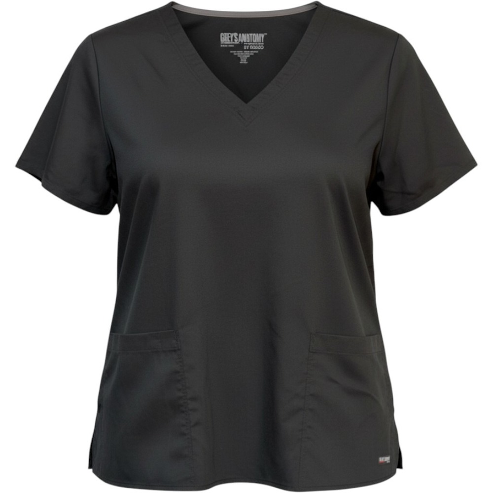 Grey's Anatomy Scrub Set Womens XXLP Black Poly Rayon Cargo Pants V-Neck Set